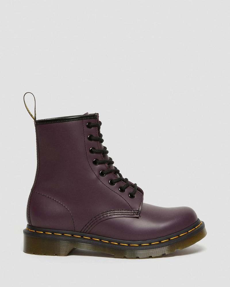 Purple Women's Dr Martens 1460 Smooth Leather Lace Up Boots | CA 204JPQ